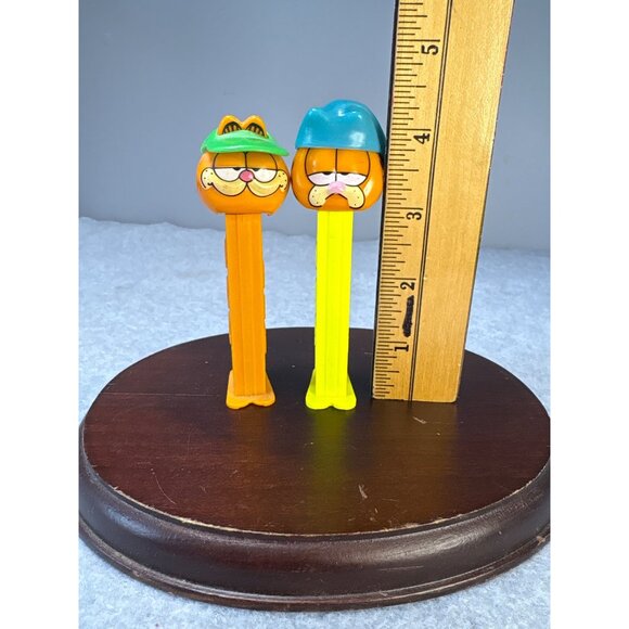 Vintage Garfield PEZ Dispensers Lot of 2 Orange & Yellow 1970s/1980s Green & Blu - Picture 6 of 7